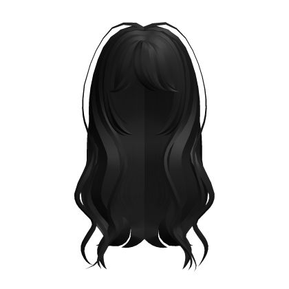 kawaii black long dolly hair ♡ Roblox item