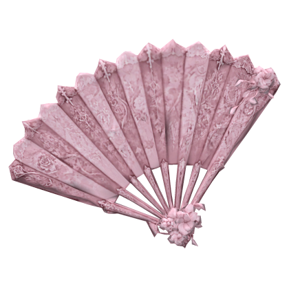 Light Pink Maximalist Floral Japanese Fan