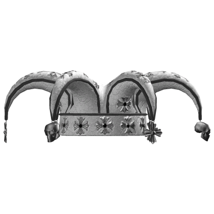  White y2k chrome clown jester hat 