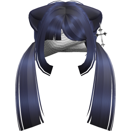 Gothic Shoujo Bandage Straight Pigtails in Purple Roblox item