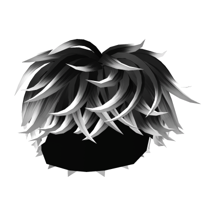 Black to White Fluffy Messy Hair