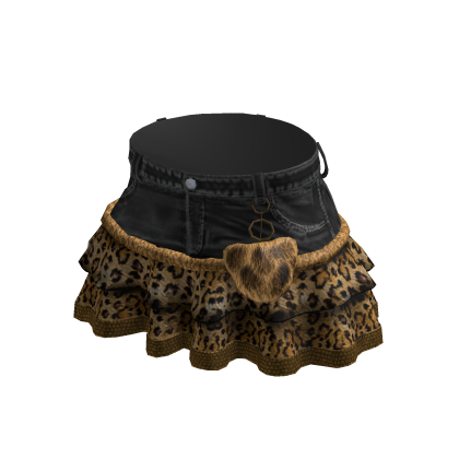 black  leopard skirt thumbnail