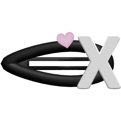 ♡ black x initial hair clip Roblox item