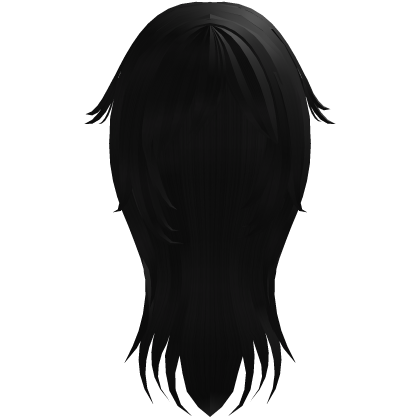 ♡ : cute long messy cat hair in black Roblox item
