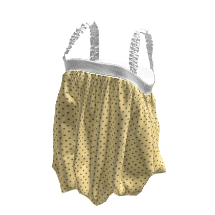 💜 Ruffled Strap Bubble Cami Top_Yellow