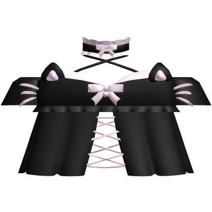 pink and black kitty whiskers top