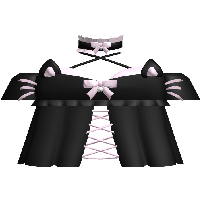 pink and black kitty whiskers top