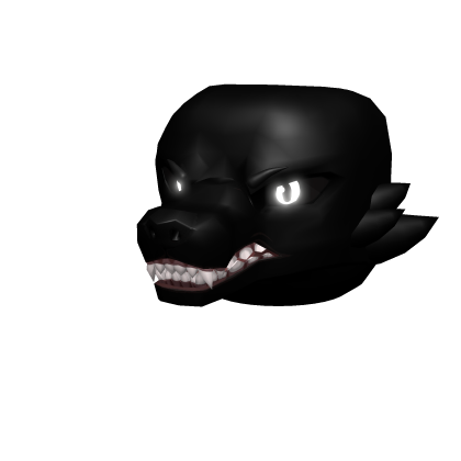 (Glow) Black Werewolf Furry Head