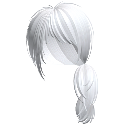 Emo Choppy Razor Cut Side Ponytail (White)
