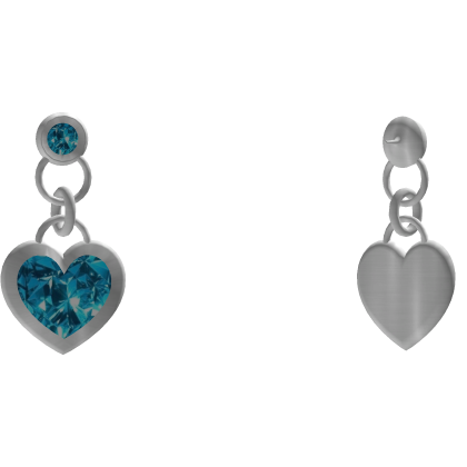 Blue Heart Diamond Earrings
