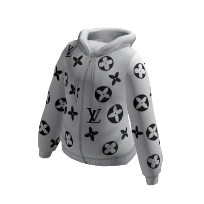 White lv zip up hoodie | Roblox Item - Rolimon's