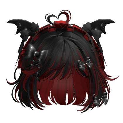 Goth Bob w/Maid Headband (Black&Red)