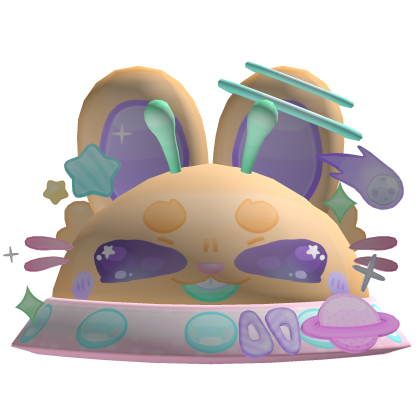 cute yellow alien spaceship bunny