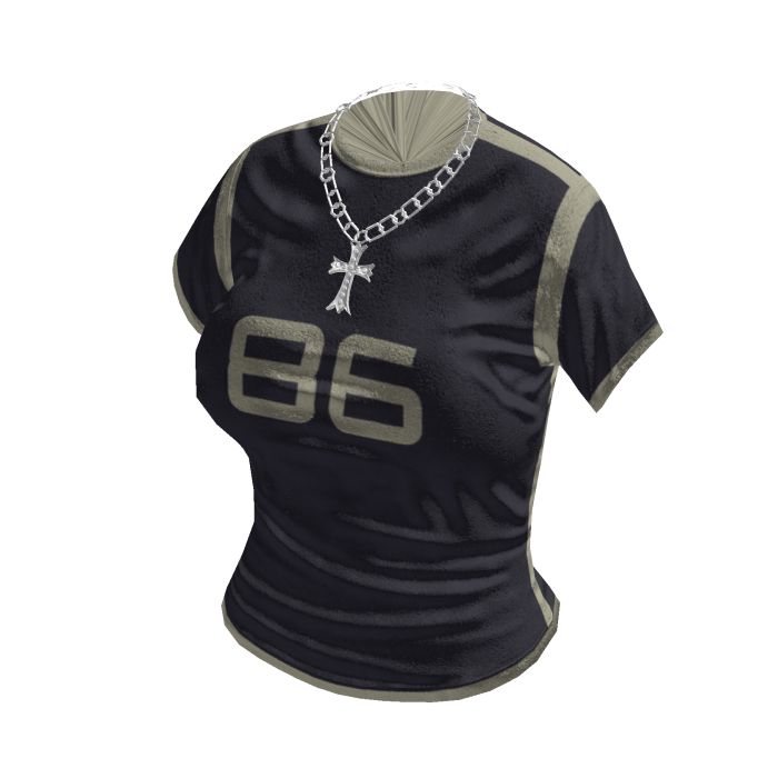 Black Jersey Shirt w/ Chain