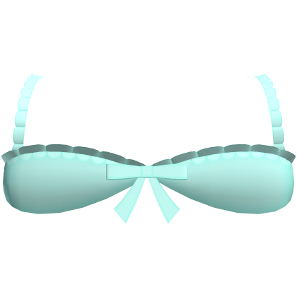 ♡ cute teal ruffled bow mini top