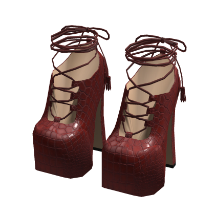 Peony Doll Platform High Heels (Red) - Roblox