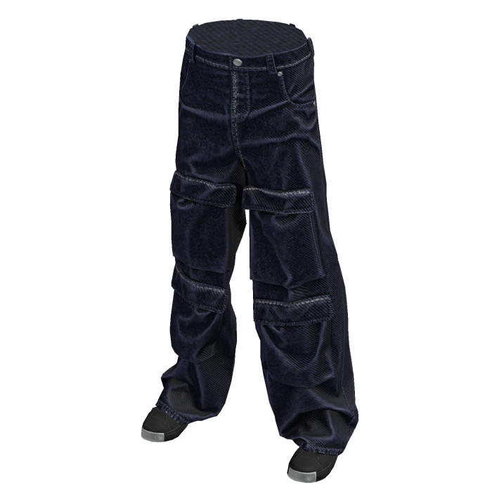 Vintage Baggy Cargo Jeans (Blue)
