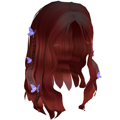 BB Wavy Y2K Cute Butterfly Clips Hair Red Roblox item