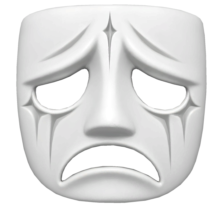 Sculpted White Tragedy Mask