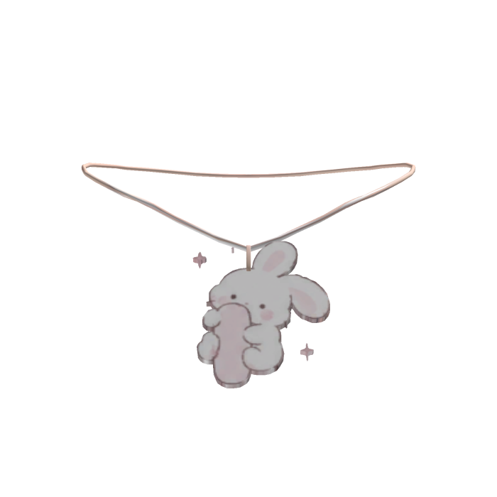 cute i pink bunny initial necklace 3.0