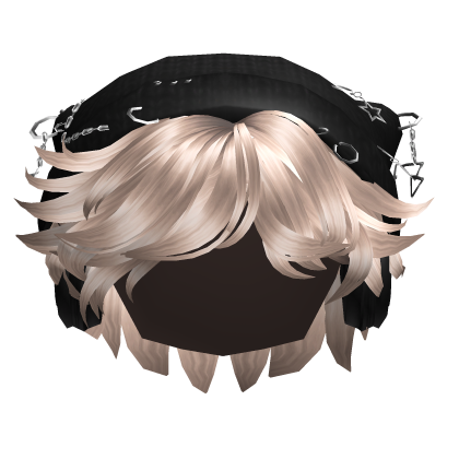 Platinum Messy Boy Hair w/ Y2K Beanie & Headphones Roblox item
