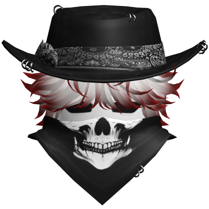 Gothic Cowboy Bandit w/ Neckscarf & Cowboy Hat