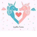 The blue and pink unicorn twins