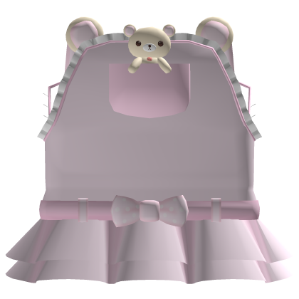 ♡ : cutecore kuma bear ruffled overalls (pink)