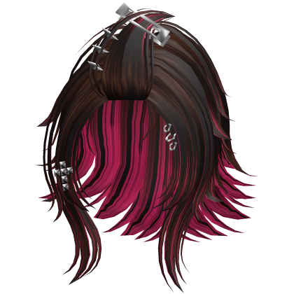 Punk Wolf Cut 1 Dark Brown & Pink