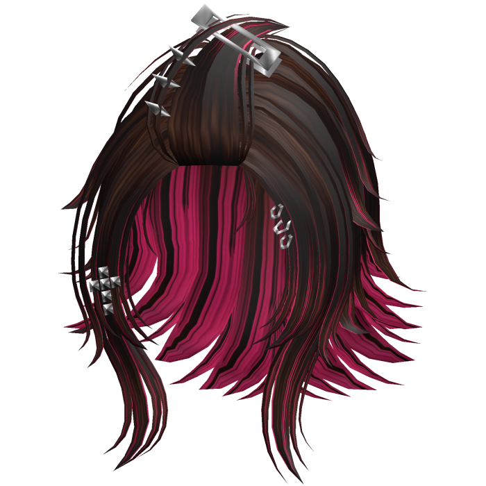 Punk Wolf Cut 1 Dark Brown & Pink