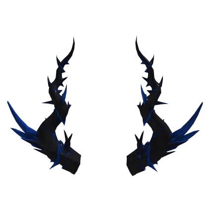 Dark Blue Crystal Demon Horns Gothic