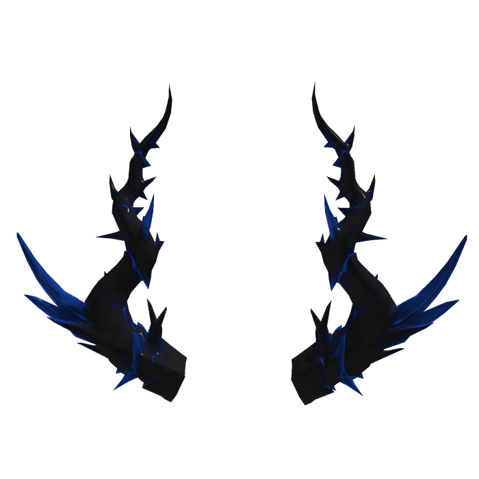 Dark Blue Crystal Demon Horns Gothic