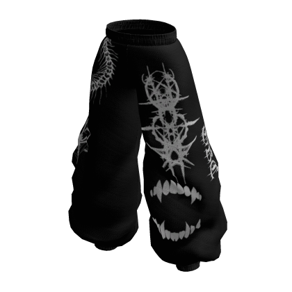 Baggy Pants Black Y2K TEETH thumbnail