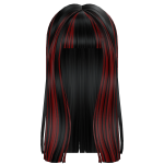 Black and Red Long Straight Bang Hair