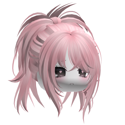 Cute Y2K Igari Short Pony w/ Face (Pink) Roblox item