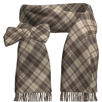 Brown Biege Plaid Bow Scarf Roblox item