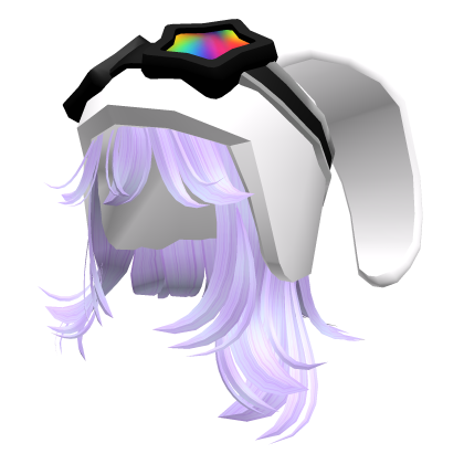 ❤️ Short Anime Hair w/ Bunny Hat (Purple)