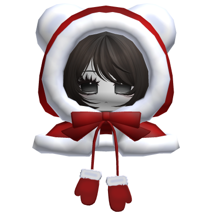 Christmas Moe Girl Red Bear Hood Dark brown