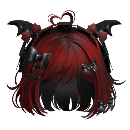 Goth Bob w/Maid Headband (Red&Black)