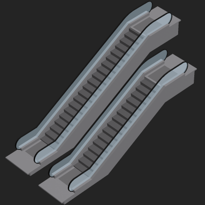 Low Poly Escalator Steps