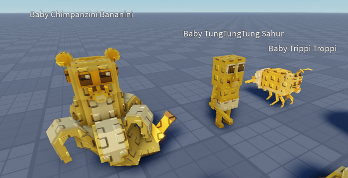 Baby Brainrots Collection Gold Edition (Rigged) preview 2