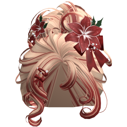 ♡ Christmas Flowery Bun Updo (Blonde & Red)
