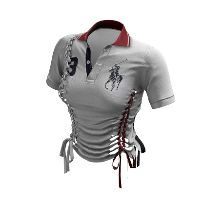 Braided Cutout Polo Shirt (Serena)