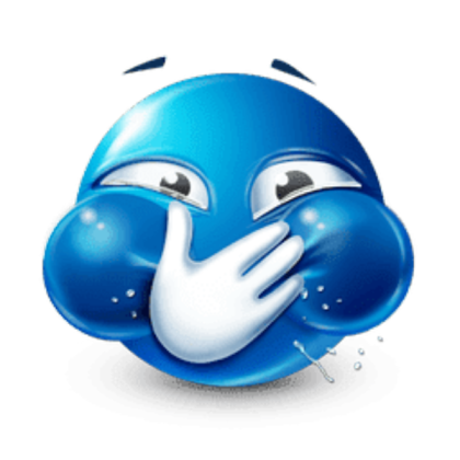 blue emoji holding their laugh Roblox decal