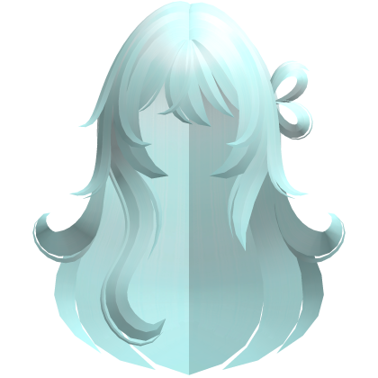 fluffy messy long heart side bun hair teal