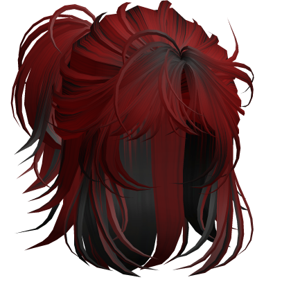 Anime Androg Wolfcut Ponytail Red&Black