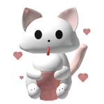 ୨♡cute kitty w/ a glass of boba tea♡୧
