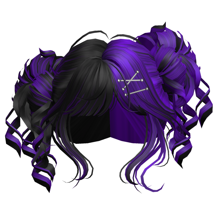 Tilted Elegant Princess Buns (Black&Purple)