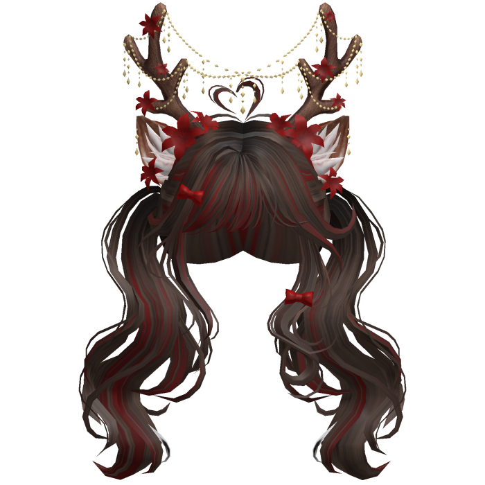 Ethereal Christmas Fairy Fawn Pigtails w/ Antlers
