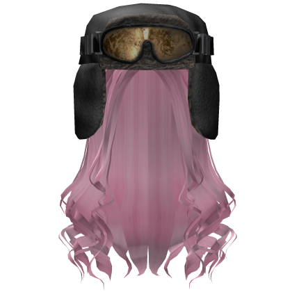 Pink Long Swirly Hair w/ Y2K Goggles Ushanka Roblox item